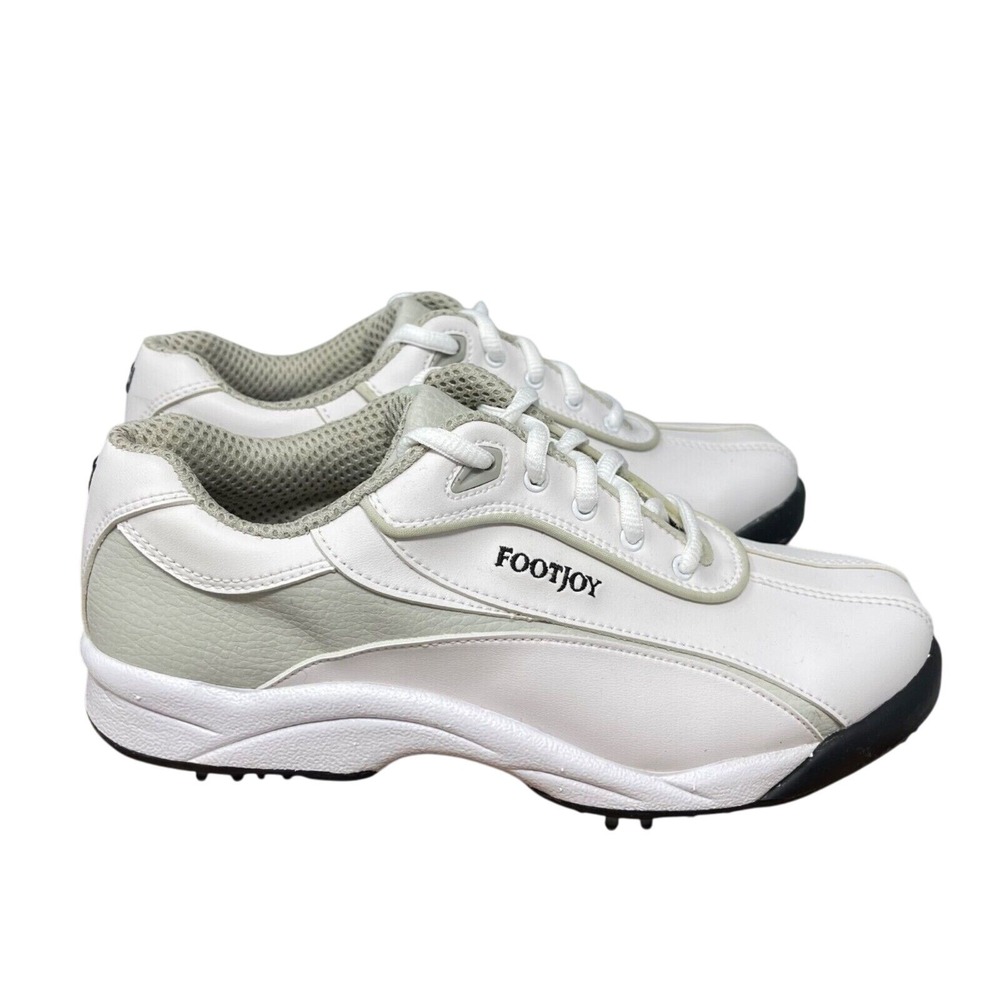Footjoy Greenjoys Golf Shoes Womens 6.5 M White Synthetic Leather *damaged spike
